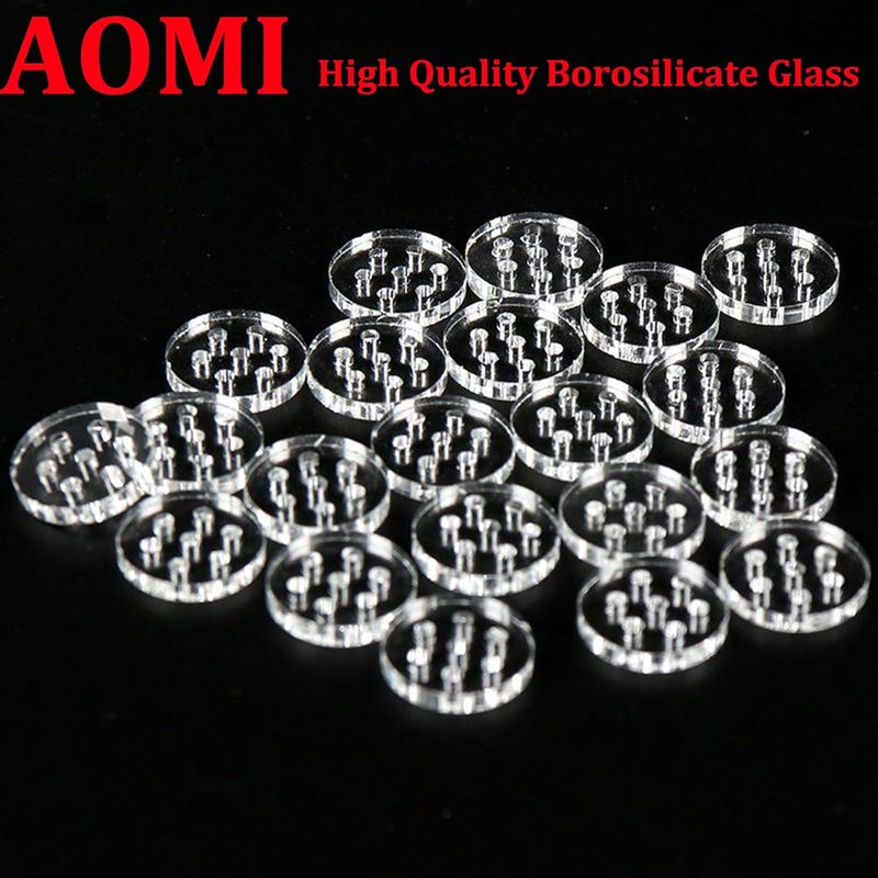 AOMI 30pcs Glass Screens Filter High Borosilicate, 8mm 0.31" Diameter Transparent Heat Resistant Pipe Screens with 7 Honeycomb Holes for Pipes - Image 5
